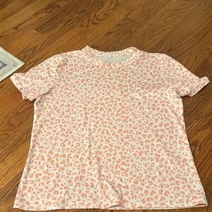 SHEIN Pink Leopard Print Short Sleeve Tee